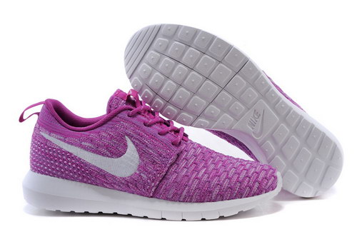 Womens Nike Flyknit Roshe Run Purple White Hong Kong
